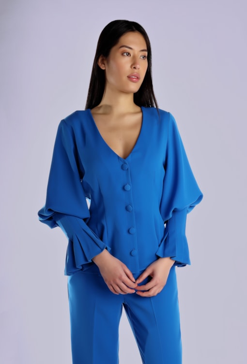 Camisa Punho Plissado